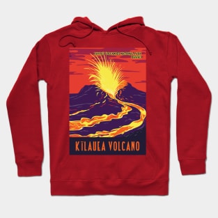 WPA Poster of Kilauea volcano at Hawaii Volcanoes National Park, Hawaii, USA Hoodie